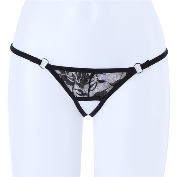 Floral Lace Crotchless G String, Micro Bikini, Deluxe T back ** 26" to 40" Waist - Picture 3 of 3
